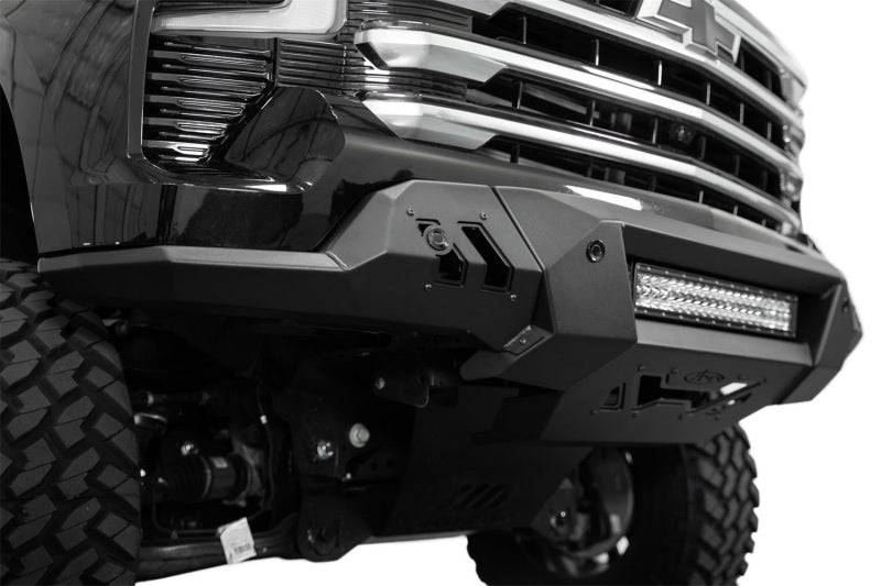 ADD 2022+ Chevrolet Silverado 1500 Black Label Front Bumper Addictive Desert Designs Bumpers - Steel AXOPROS