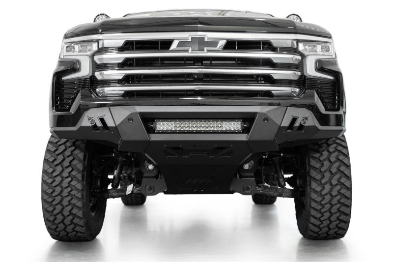 ADD 2022+ Chevrolet Silverado 1500 Black Label Front Bumper Addictive Desert Designs Bumpers - Steel AXOPROS