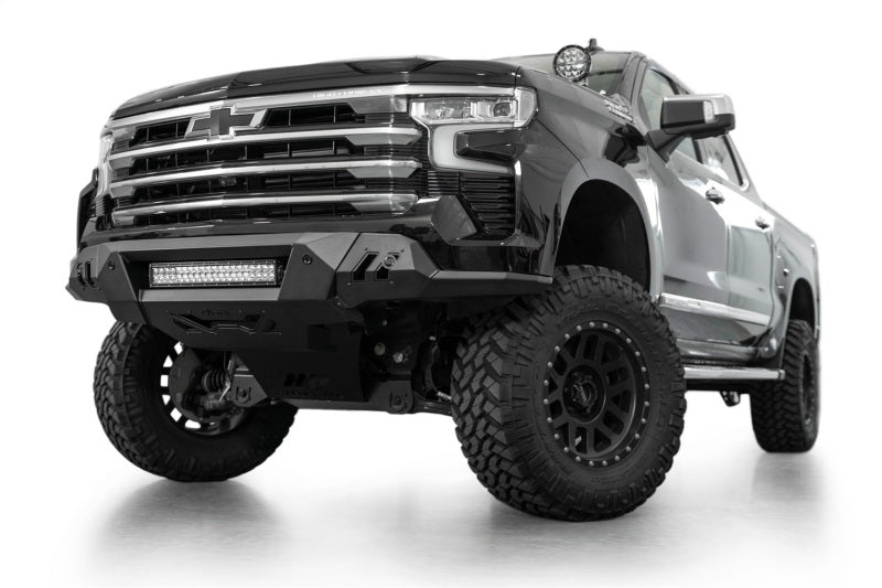 ADD 2022+ Chevrolet Silverado 1500 Black Label Front Bumper Addictive Desert Designs Bumpers - Steel AXOPROS