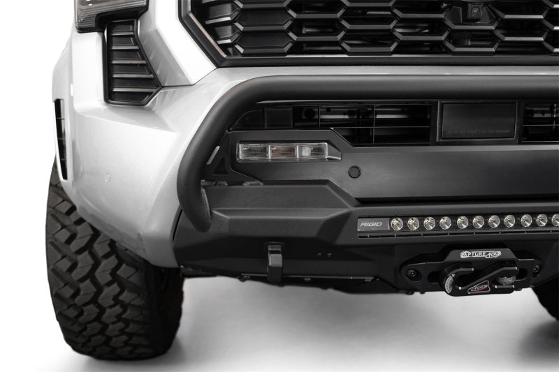 ADD 2024+ Toyota Tacoma Stealth Center Mount Winch Front Bumper w/ Top Hoop Addictive Desert Designs Bumpers - Steel AXOPROS