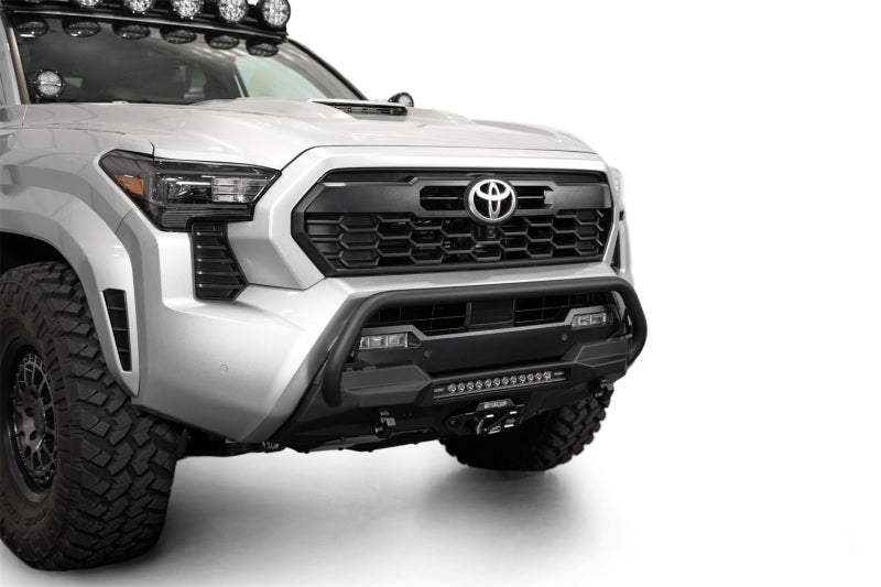 ADD 2024+ Toyota Tacoma Stealth Center Mount Winch Front Bumper w/ Top Hoop Addictive Desert Designs Bumpers - Steel AXOPROS