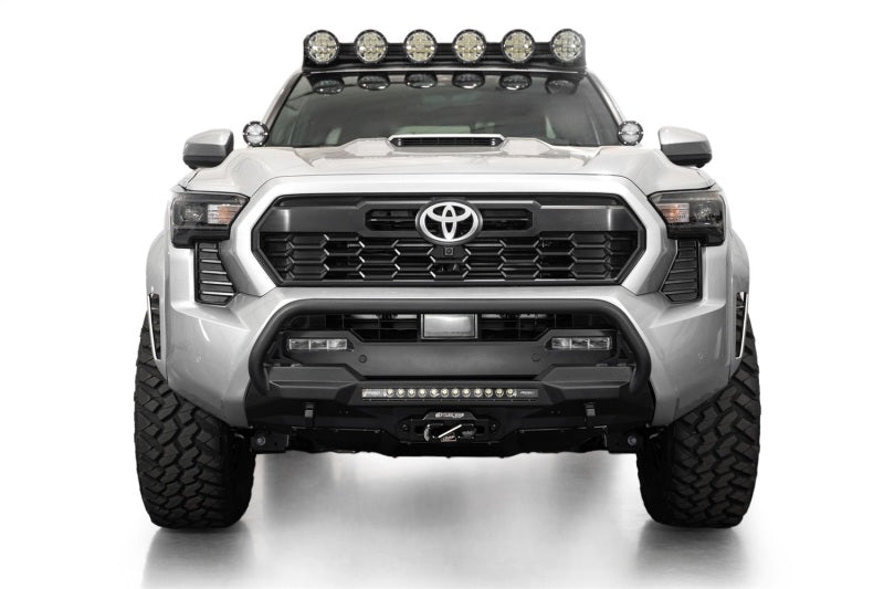 ADD 2024+ Toyota Tacoma Stealth Center Mount Winch Front Bumper w/ Top Hoop Addictive Desert Designs Bumpers - Steel AXOPROS