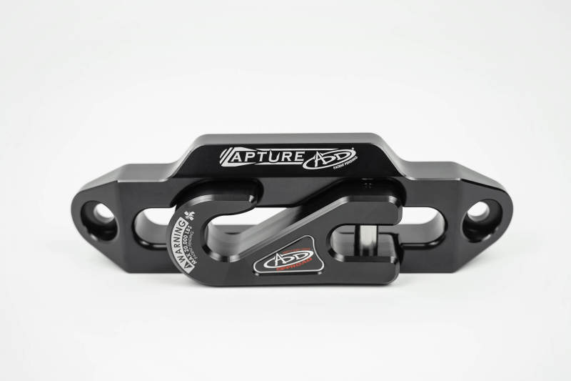 Addictive Desert Designs 1-5/16in Winch Fairlead Plate w/ Recessed Round End Hook - Black Addictive Desert Designs