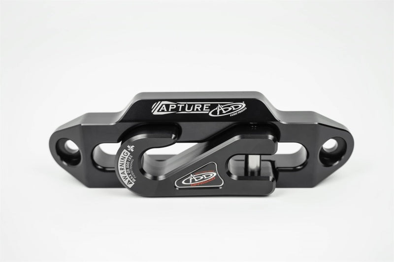 Addictive Desert Designs 1-5/16in Winch Fairlead Plate w/ Recessed Round End Hook - Black Addictive Desert Designs