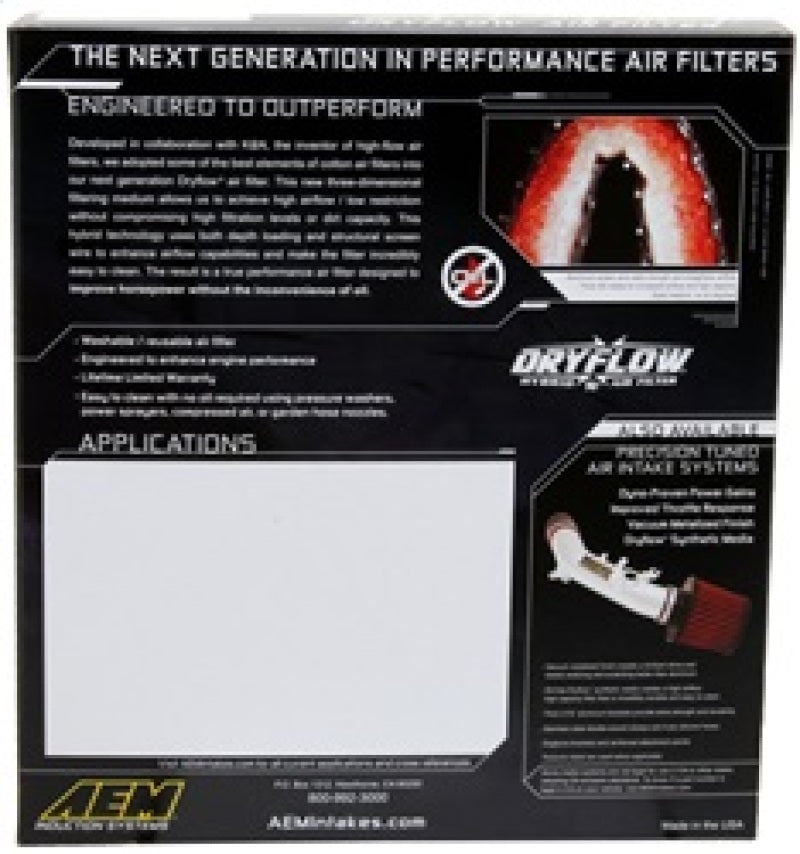 AEM 2015 Ford Mustang 2.3L/3.7L/5.0L Dryflow Air Filter AEM Induction Air Filters - Drop In AXOPROS