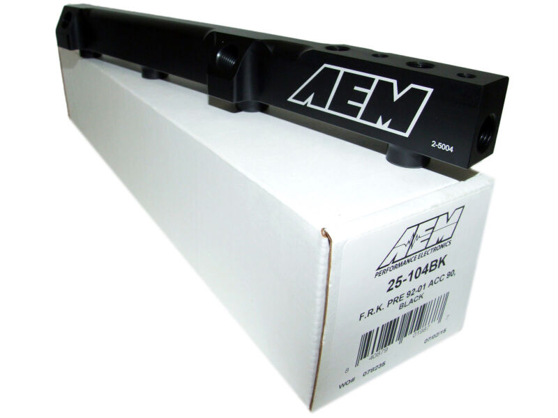 AEM 90-93 Accord DX/LX/SE/EX & 92-01 Prelude S/Si/Si VTEC Black Fuel Rail AEM