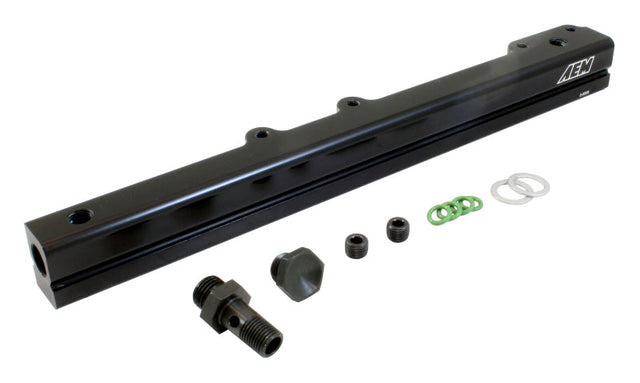 AEM 96-00 Civic CX/DX/LX/EX & 96-97 Del Sol S/Si Black Fuel Rail AEM