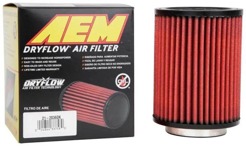 AEM Aif Filter, 3inFLG/ 5inOD/ 6-1/2inH Dry Flow AEM Induction Air Filters - Universal Fit  AXOPROS