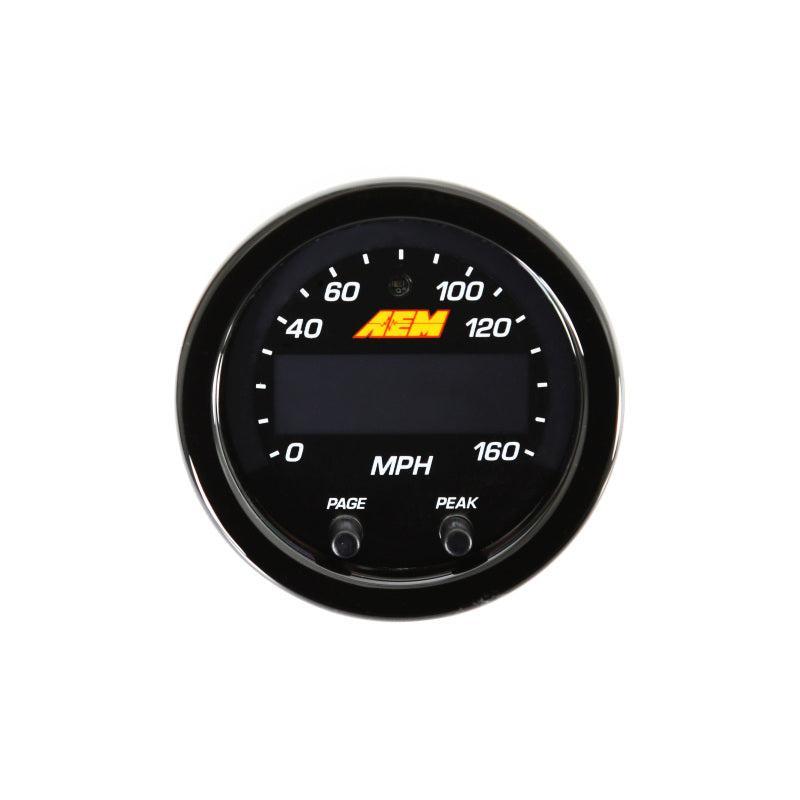 AEM X-Series 0-160 MPH Black Bezel w/ Black Face GPS Speedometer Gauge AEM