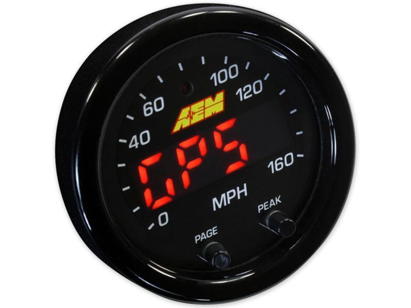 AEM X-Series 0-160 MPH Black Bezel w/ Black Face GPS Speedometer Gauge AEM