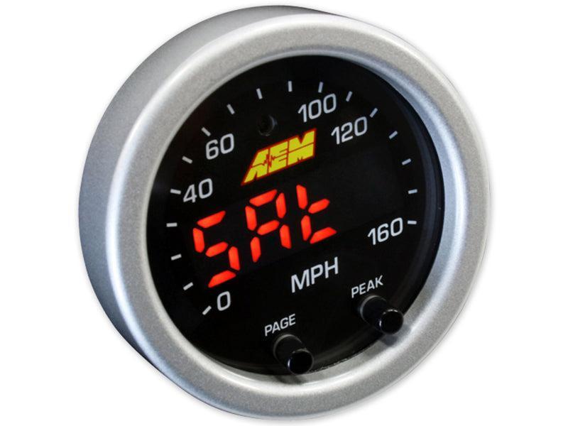 AEM X-Series 0-160 MPH Black Bezel w/ Black Face GPS Speedometer Gauge AEM