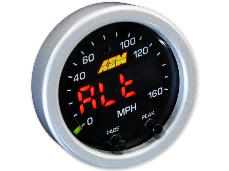 AEM X-Series 0-160 MPH Black Bezel w/ Black Face GPS Speedometer Gauge AEM