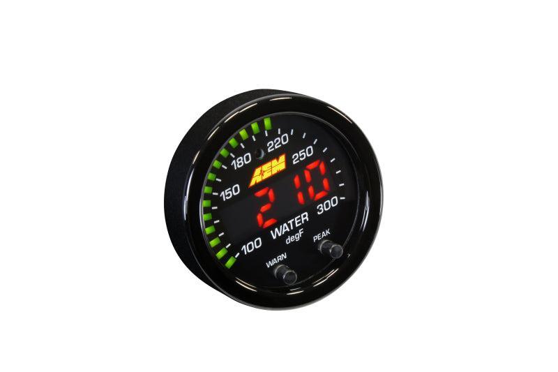 AEM X-Series Temperature 100-300F Gauge Kit (ONLY Black Bezel and Water Temp. Faceplate) AEM