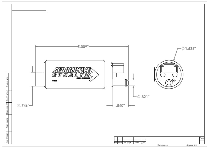 Aeromotive 340 Series Stealth In-Tank E85 Fuel Pump - Center Inlet - Offset (GM applications) Aeromotive Fuel Pumps AXOPROS