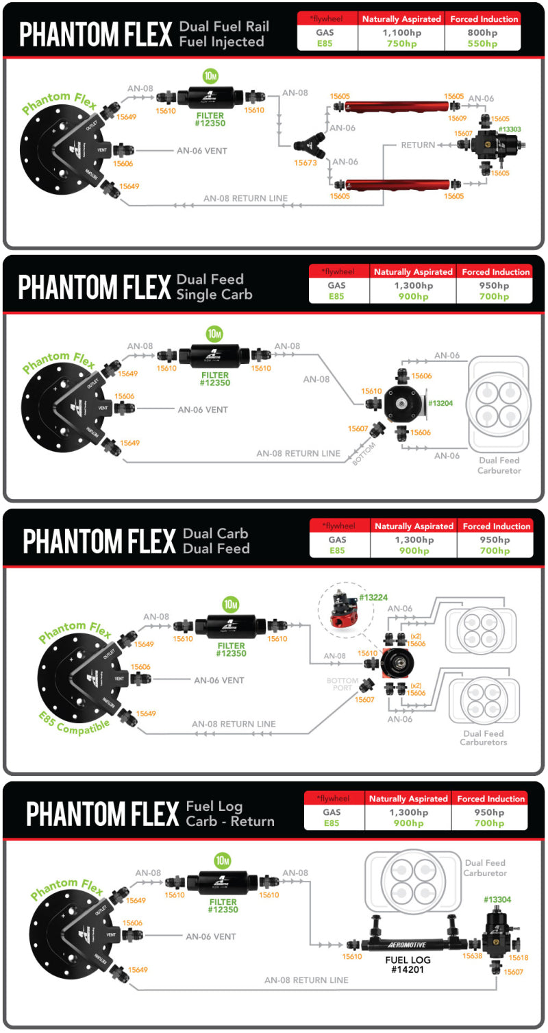Aeromotive Fuel Pump - Universal - Phantom 450 - 6-10in Depth Aeromotive Fuel Pumps  AXOPROS