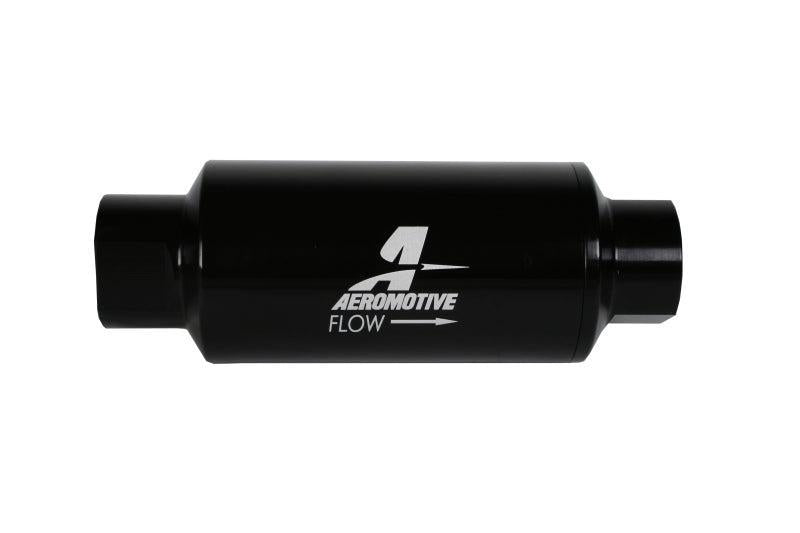Aeromotive In-Line Filter 10AN 10 Micron Microglass Element Bright-Dip Black 2in OD Aeromotive Fuel Filters AXOPROS