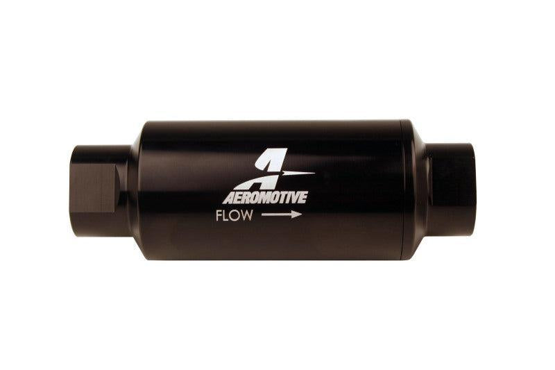 Aeromotive In-Line Filter 10AN 10 Micron Microglass Element Bright-Dip Black 2in OD Aeromotive Fuel Filters AXOPROS