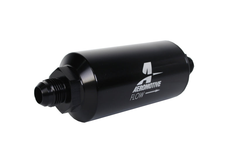 Aeromotive In-Line Filter - AN-08 size Male - 10 Micron Microglass Element - Bright-Dip Black Aeromotive Fuel Filters  AXOPROS