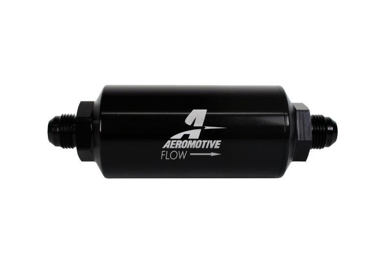 Aeromotive In-Line Filter - AN-08 size Male - 10 Micron Microglass Element - Bright-Dip Black Aeromotive Fuel Filters AXOPROS