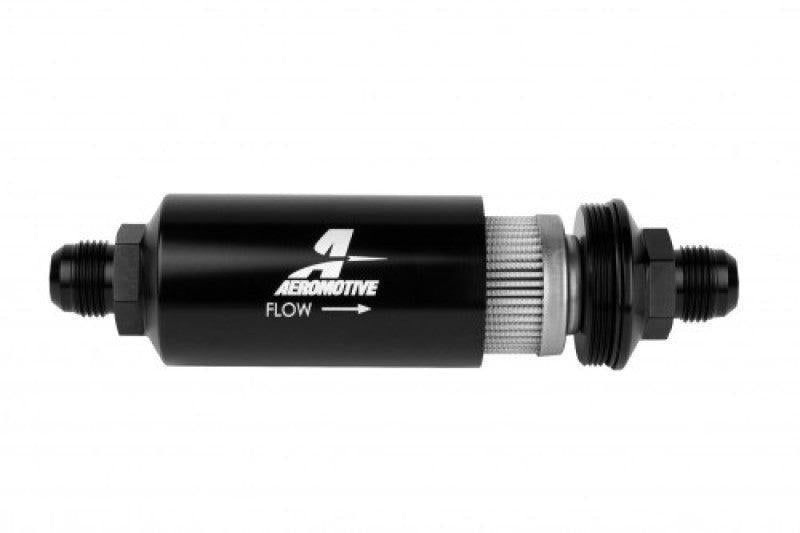 Aeromotive In-Line Filter - (AN-10) 100 Micron Stainless Steel Element Black Anodize Finish Aeromotive Fuel Filters AXOPROS