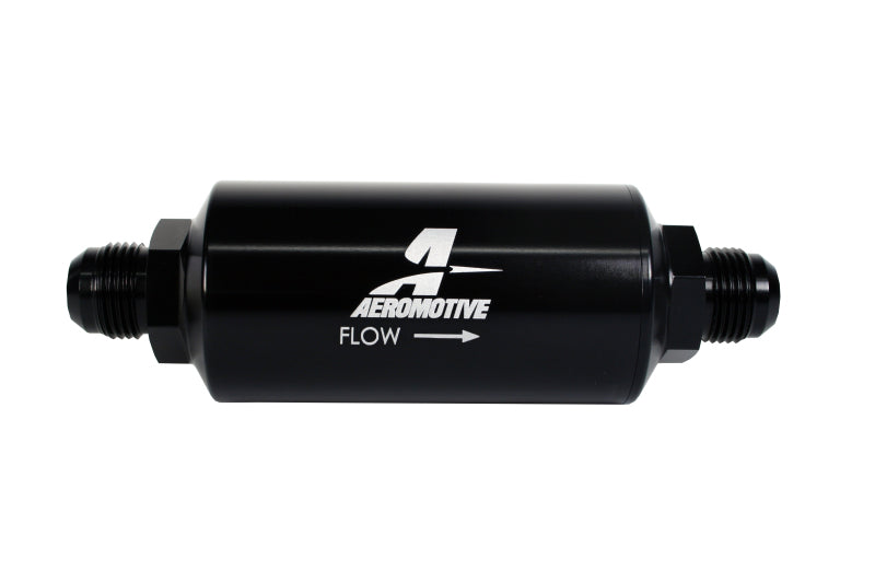 Aeromotive In-Line Filter - AN -10 size Male - 10 Micron Microglass Element - Bright-Dip Black Aeromotive Fuel Filters  AXOPROS
