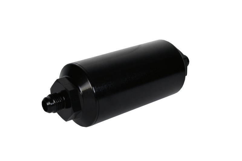 Aeromotive In-Line Filter - (AN-6 Male) 10 Micron Fabric Element Bright Dip Black Finish Aeromotive Fuel Filters AXOPROS