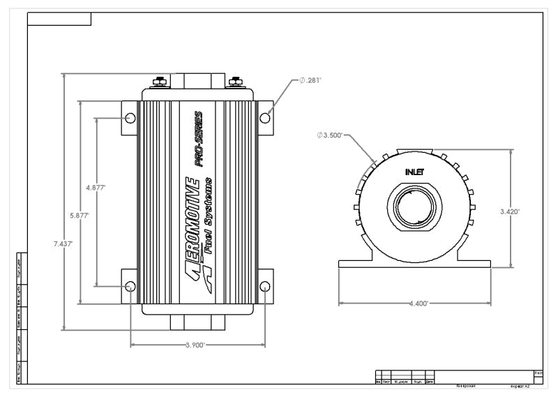 Aeromotive Pro-Series Fuel Pump - EFI or Carbureted Applications Aeromotive Fuel Pumps  AXOPROS