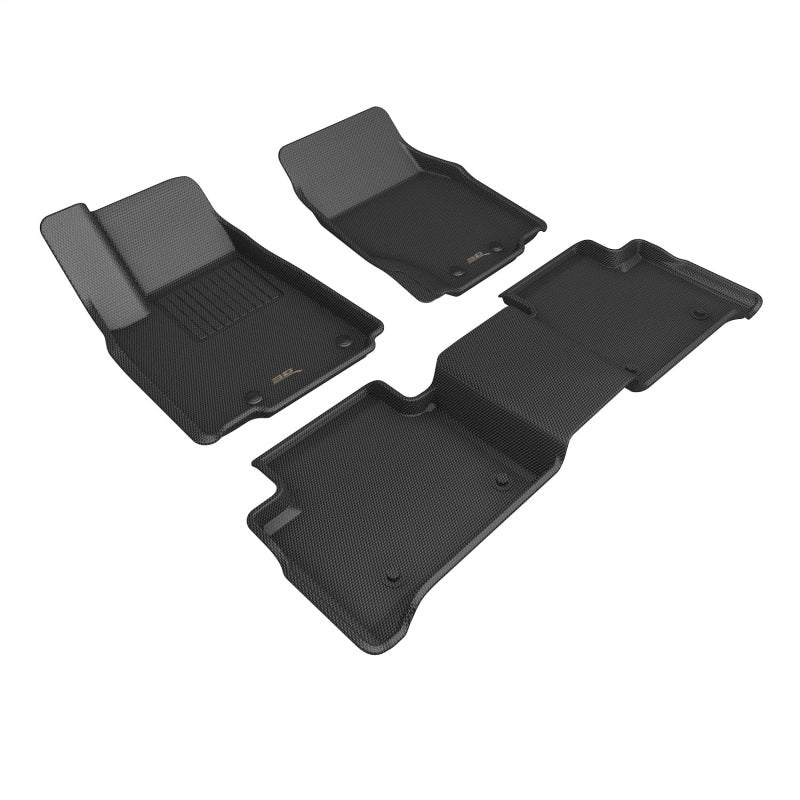 3D MAXpider 22-25 Jeep Grand Cherokee 4XE (WL) Kagu 1st 2nd Row - Set (Black) 3D MAXpider Floor Mats - Rubber AXOPROS