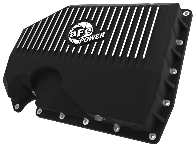 aFe 05-19 VW 1.8L/2.0L w/o Oil Sensor Engine Oil Pan Black POWER Street Series w/ Machined Fins aFe Diff Covers  AXOPROS