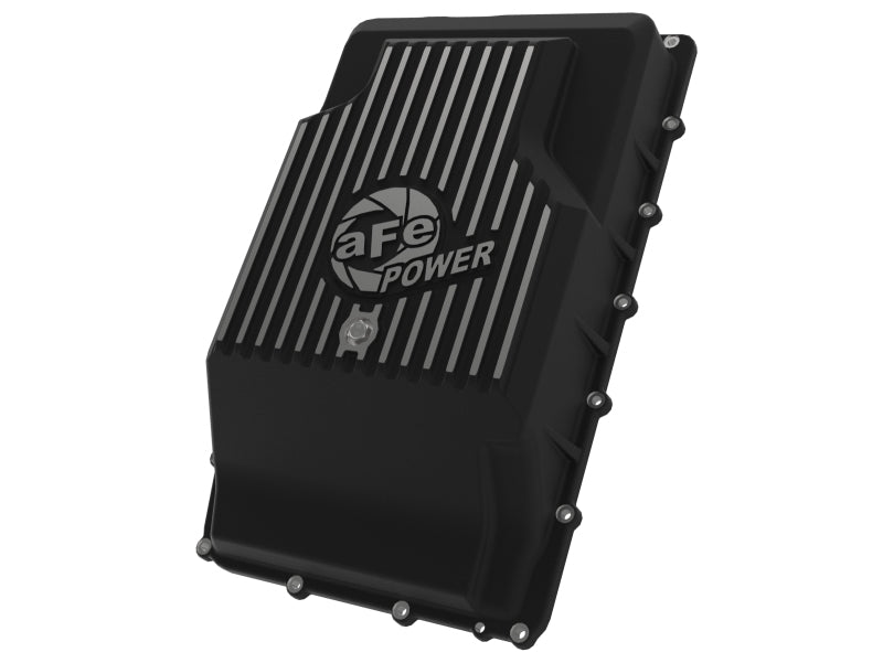 aFe 17-24 Ford F-150 10R60/10R80 Pro Series Rear Transmission Pan Black w/ Machined Fins aFe Diff Covers  AXOPROS