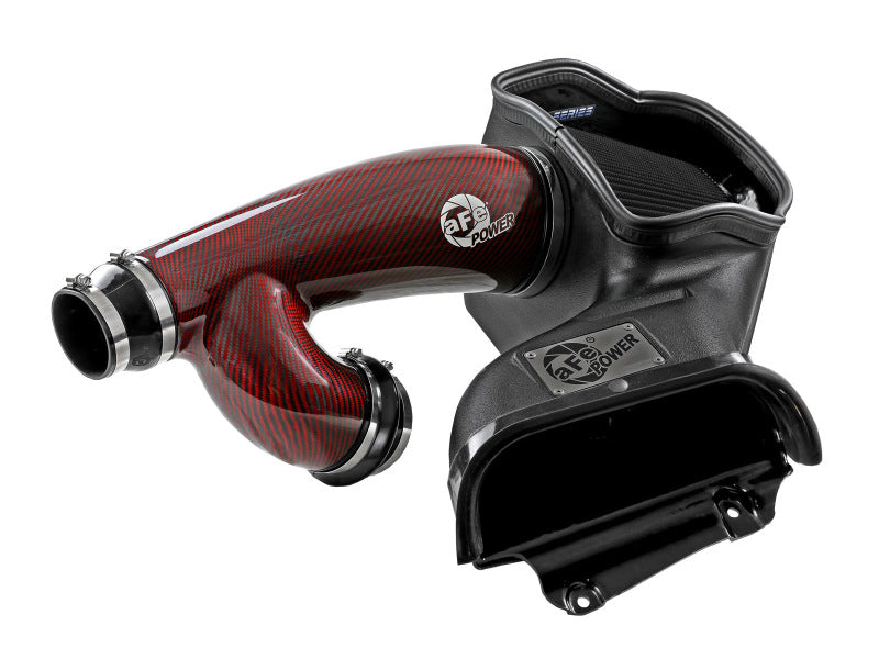 aFe 17-24 Ford F-150 Track Series Red Kevlar Carbon Fiber C/A Intake System w/Black Pro 5R Filter aFe Cold Air Intakes  AXOPROS