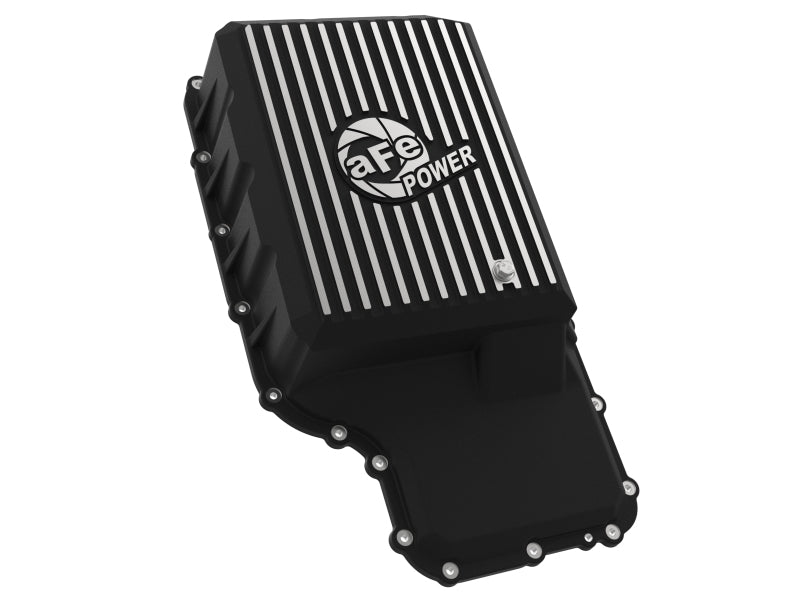aFe 20-21 Ford Truck w/ 10R140 Transmission Pan Black POWER Street Series w/ Machined Fins aFe Diff Covers AXOPROS