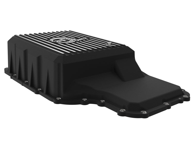 aFe 20-21 Ford Truck w/ 10R140 Transmission Pan Black POWER Street Series w/ Machined Fins aFe Diff Covers AXOPROS
