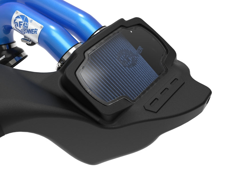 aFe 21-22 Ford F-150 Raptor V6-3.5L(tt) Momentum XP Cold Air Intake System - Blue w/ Pro 5R Filter aFe Cold Air Intakes AXOPROS