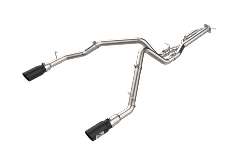 aFe 21-24 Ford F-150 Vulcan Series 3 IN to 3-1/2 IN Stainless Steel Cat-Back Exhaust System - Black aFe Catback AXOPROS