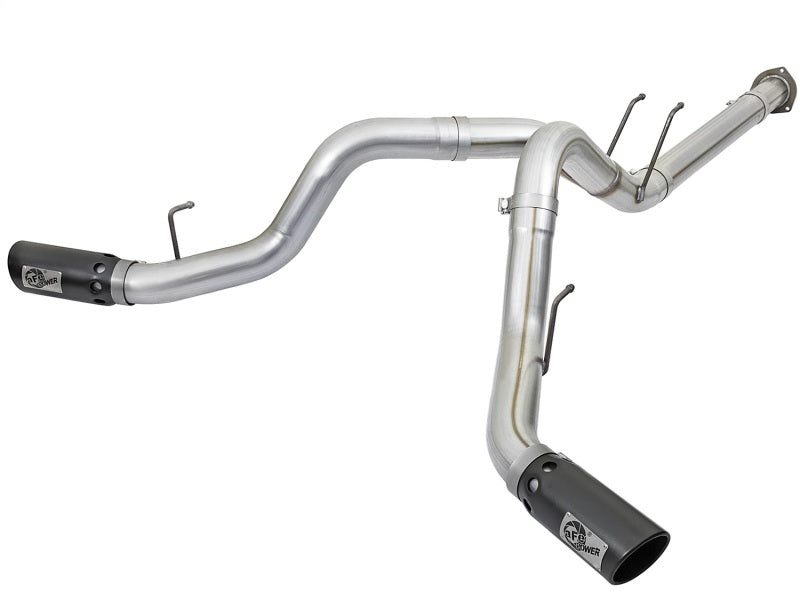 aFe ATLAS 4in DPF-Back Alum Steel Exhaust System w/Black Tip 2017 Ford Diesel Trucks V8-6.7L (td) aFe DPF Back AXOPROS
