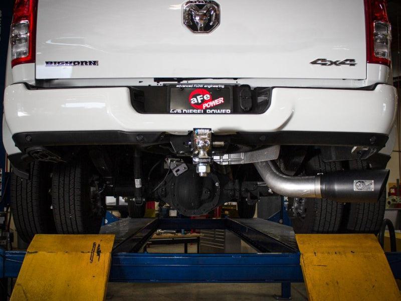 aFe ATLAS 5in DPF-Back Alum Steel Exhaust System w/ Black Tip 19-20 Ram Diesel Trucks L6-6.7L (td) aFe DPF Back  AXOPROS