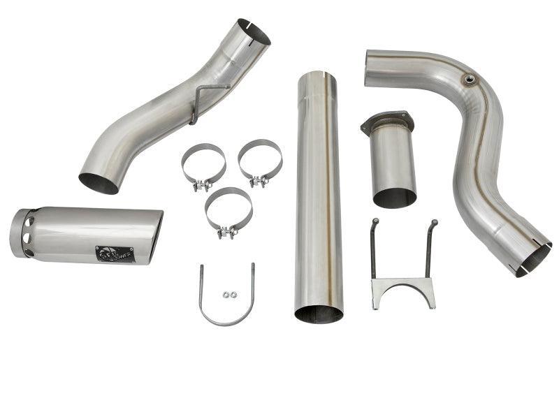 aFe ATLAS 5in DPF-Back Alum Steel Exhaust System w/Polished Tip 2017 Ford Diesel Trucks V8-6.7L (td) aFe DPF Back  AXOPROS