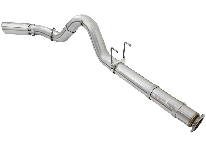 aFe ATLAS 5in DPF-Back Alum Steel Exhaust System w/Polished Tip 2017 Ford Diesel Trucks V8-6.7L (td) aFe DPF Back  AXOPROS