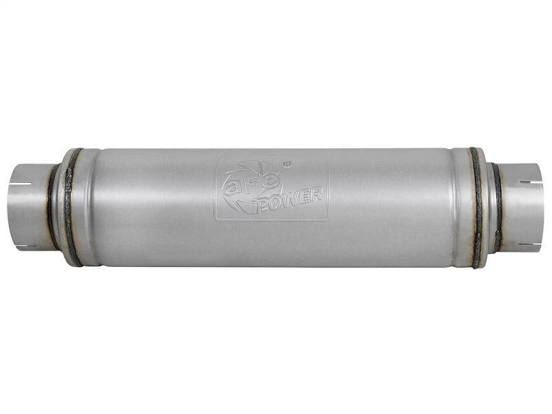 aFe ATLAS Aluminized Steel Muffler 5in Center/Center 24in L x 7in Diameter - Round Body aFe Muffler AXOPROS