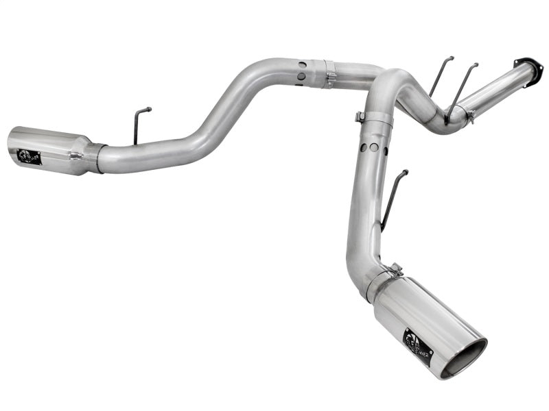 aFe Atlas Exhaust 4in DPF-Back Exhaust Aluminized Steel Polished Tip 11-14 ford Diesel Truck V8-6.7L aFe DPF Back AXOPROS