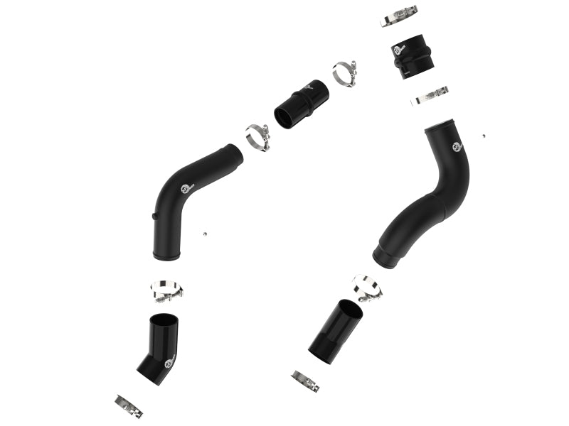 aFe BladeRunner Aluminum Hot and Cold Charge Pipe Kit Black RAM Diesel Trucks 19-23 L6-6.7L (td) aFe Intercoolers  AXOPROS