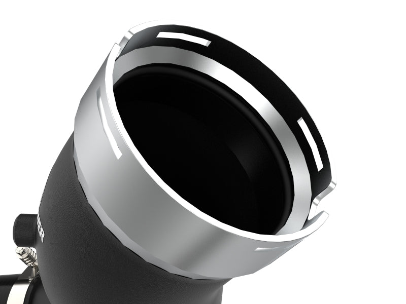 aFe BladeRunner Black 3in Aluminum Charge Pipe Kit 20-21 GM Diesel Trucks V8-6.6L (td) L5P aFe Intercoolers  AXOPROS