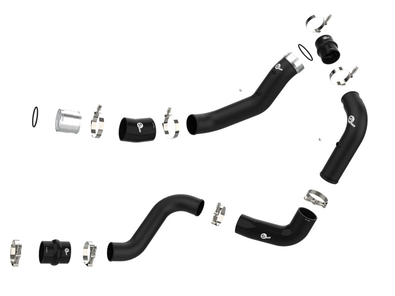 aFe BladeRunner Black 3in Aluminum Charge Pipe Kit 20-21 GM Diesel Trucks V8-6.6L (td) L5P aFe Intercoolers  AXOPROS