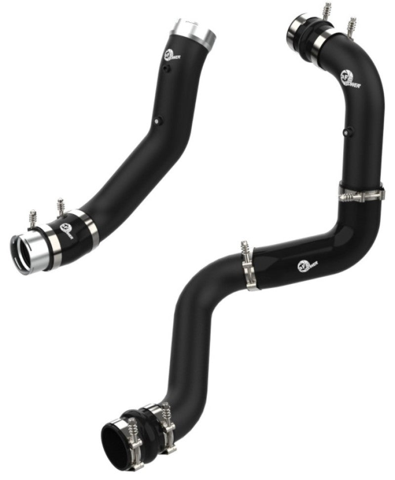 aFe BladeRunner Black 3in Aluminum Charge Pipe Kit 20-21 GM Diesel Trucks V8-6.6L (td) L5P aFe Intercoolers  AXOPROS