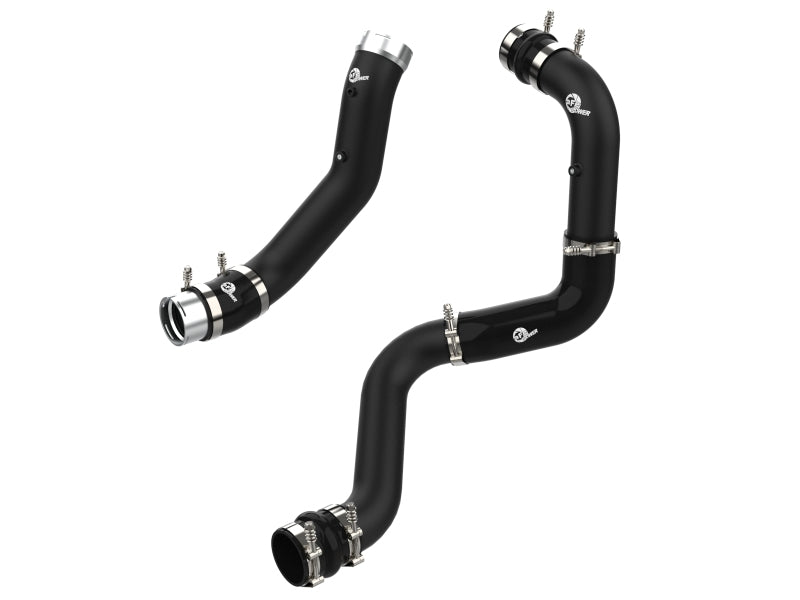 aFe BladeRunner Black 3in Aluminum Charge Pipe Kit 20-21 GM Diesel Trucks V8-6.6L (td) L5P aFe Intercoolers  AXOPROS