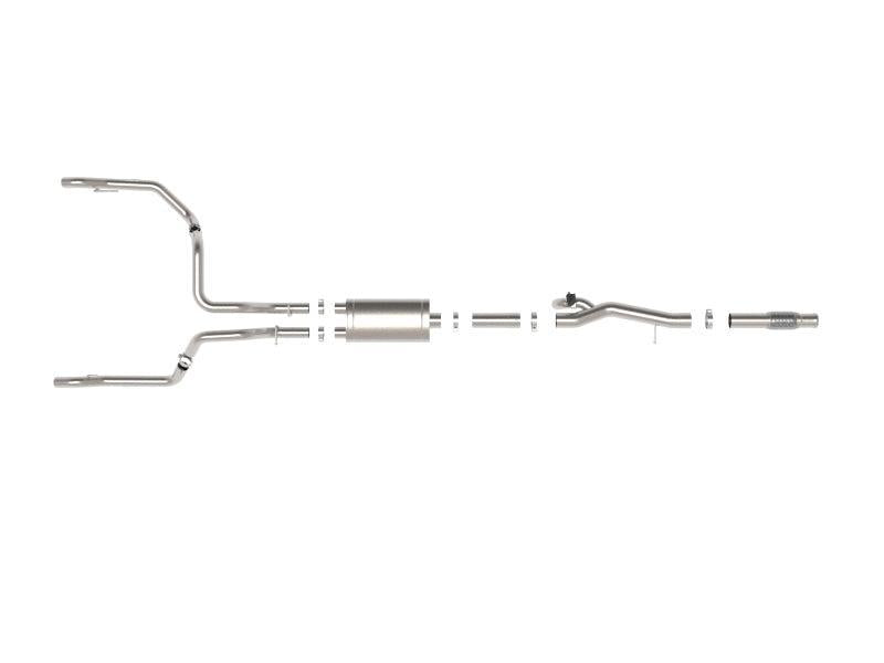 aFe Gemini XV 4in to Dual 3in 304 SS Cat-Back Exhaust w/ Cutout 19-21 GM Silverado/Sierra V8-6.2L aFe Catback AXOPROS