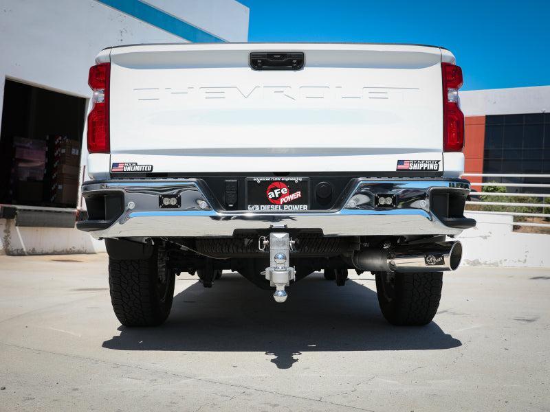 aFe Large Bore-HD 5 IN 409 SS DPF-Back Exhaust System w/Polished Tip 20-23 GM Truck V8-6.6L aFe Catback AXOPROS