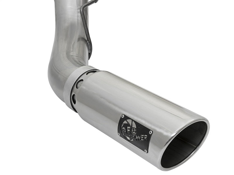 aFe LARGE BORE HD 5in 409-SS DPF-Back Exhaust w/Polished Tip 2017 Ford Diesel Trucks V8 6.7L (td) aFe DPF Back  AXOPROS