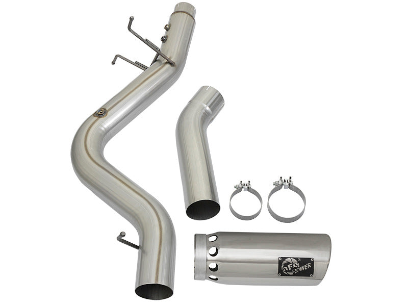 aFe LARGE BORE HD 5in 409-SS DPF-Back Exhaust w/Polished Tip 2017 GM Duramax V8-6.6L (td) L5P aFe DPF Back AXOPROS